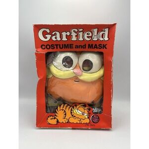Vintage 1978 Ben Cooper "Garfield" Costume Mask w/Box, size Small 4-6‎ Jim Davis